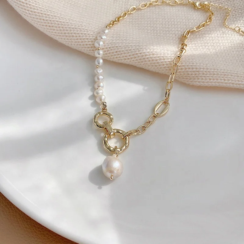 New trendy 2021 fashion jewelry for women vintage gold plated stainless steel choker necklaces simple pearl pendant necklace
New trendy 2021 fashion jewelry for women vintage gold plated stainless steel choker necklaces simple pearl pendant necklace