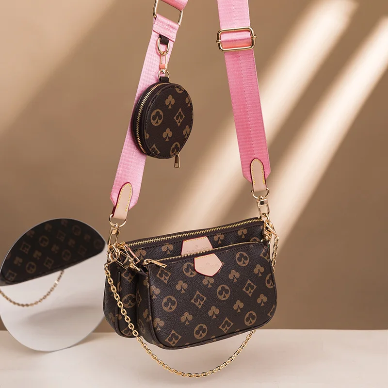 Wholesale three-piece women's diagonal fashion three-in-one plaid shoulder bag wild chain cross bag, Accept custom made
Wholesale three-piece women's diagonal fashion three-in-one plaid shoulder bag wild chain cross bag, Accept custom made
