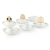 Custom White Egg Cups Holders with Base Set of 6 ,Perfect kit for Saucers or Breakfast Serving Cups for Children