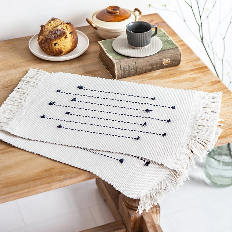 2021 Hot selling Kitchen Table Decoration Nordic Modern handmade woven dinning table mat jacquard cotton placemats, 3 colors as picture
2021 Hot selling Kitchen Table Decoration Nordic Modern handmade woven dinning table mat jacquard cotton placemats, 3 colors as picture