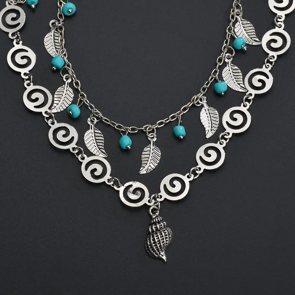 Fashion Ethnic Style Jewelry Double Layer Conch Starfish Tortoise Shell Leaf Foot Chain, 9 colors
Fashion Ethnic Style Jewelry Double Layer Conch Starfish Tortoise Shell Leaf Foot Chain, 9 colors
