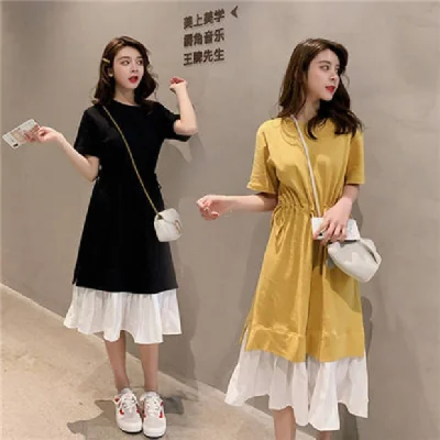 Women's summer new Korean style loose stitching skirt waist mid-length skirt thin dress summer womens collection
Women's summer new Korean style loose stitching skirt waist mid-length skirt thin dress summer womens collection