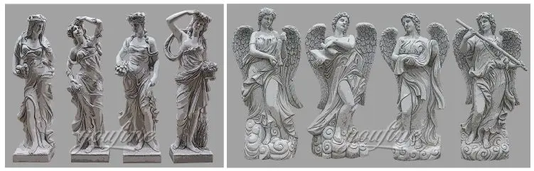 Outdoor Garden Decoration Natural Stone Woman Sculpture Marble Four Seasons God Sculpture