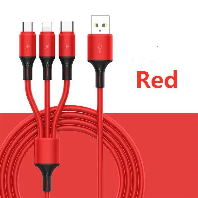 Silicone Charger Data Cables Fast Charging Micro USB Type C 3 in 1 Type C Micro Lighting USB Cable, Red/pink/purple/green/yellow
Silicone Charger Data Cables Fast Charging Micro USB Type C 3 in 1 Type C Micro Lighting USB Cable, Red/pink/purple/green/yellow
