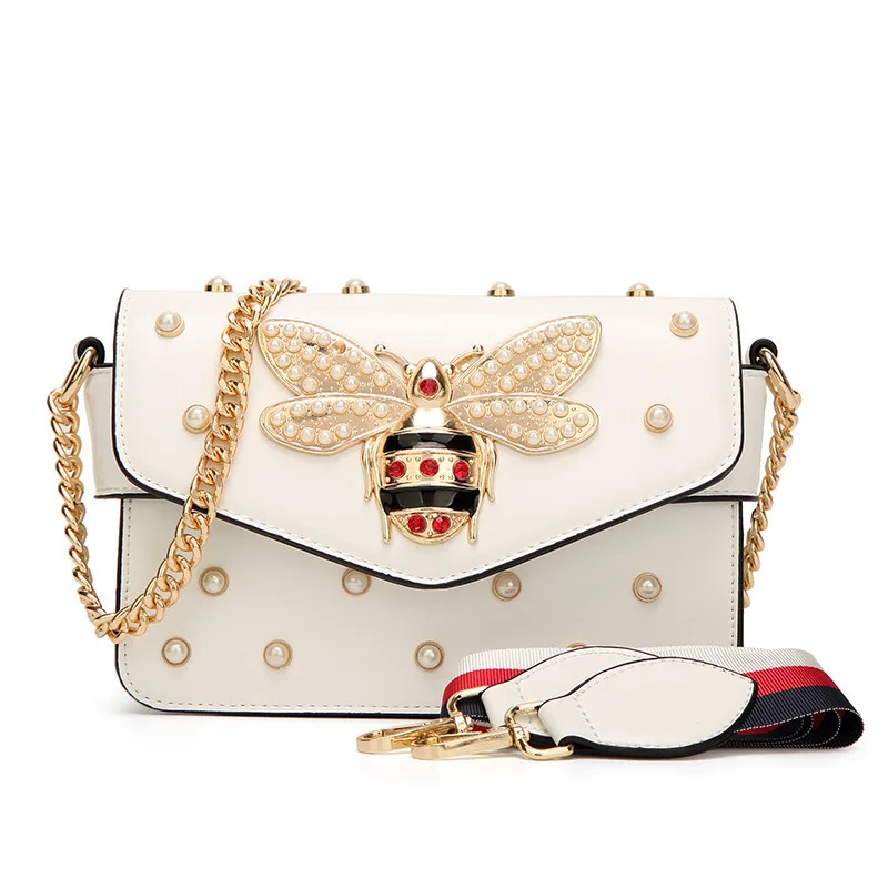 Ladies Designers Hand Bag Handbags Women Bee Pearl Luxury Cross Body Leather Women Shoulder Bag Chain Purses, 4 colors
Ladies Designers Hand Bag Handbags Women Bee Pearl Luxury Cross Body Leather Women Shoulder Bag Chain Purses, 4 colors
