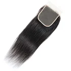 Brazilian Cuticle Aligned Virgin Human Hair Extension Silky Straight Transparent Swiss 4x4 Lace Closure
