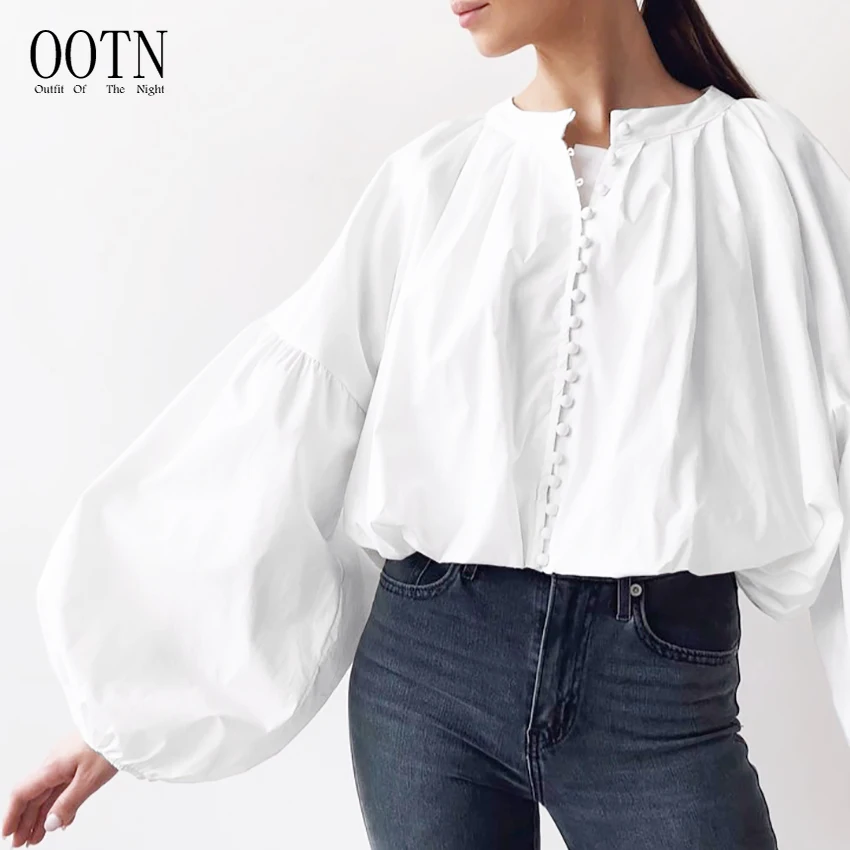 OOTN Spring Autumn Tops Casual Female Shirt O-Neck Loose Breasted White Shirt Vintage Lantern Sleeve Cotton Womens Blouse
OOTN Spring Autumn Tops Casual Female Shirt O-Neck Loose Breasted White Shirt Vintage Lantern Sleeve Cotton Womens Blouse