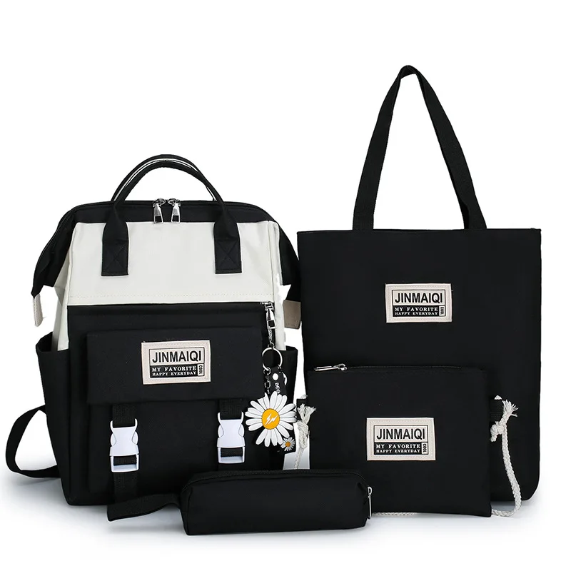 Sandro 4pcs/set Black Backpack School Bag Set with Lunch Box for Girls, 5colors: pink,black ,green,khaki, blue
Sandro 4pcs/set Black Backpack School Bag Set with Lunch Box for Girls, 5colors: pink,black ,green,khaki, blue