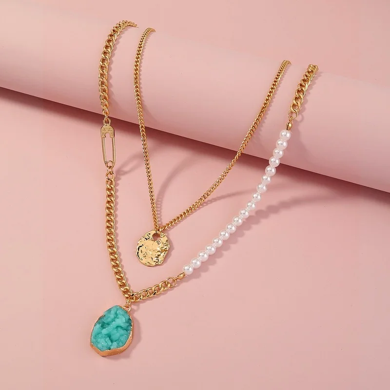 Pearl Necklace Accessories Fashion Simple Checkered Chain Cold Wind Necklace Multi-element
Pearl Necklace Accessories Fashion Simple Checkered Chain Cold Wind Necklace Multi-element