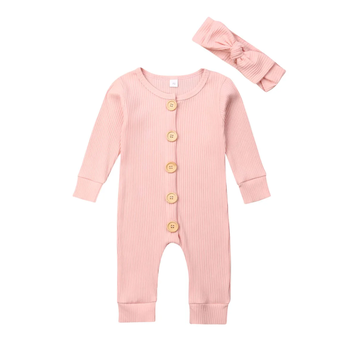 Newborn Baby Boy Girl Long Sleeve Romper Solid Ribbed Jumpsuit Clothes With Headband Autumn Spring Outfits Set
Newborn Baby Boy Girl Long Sleeve Romper Solid Ribbed Jumpsuit Clothes With Headband Autumn Spring Outfits Set