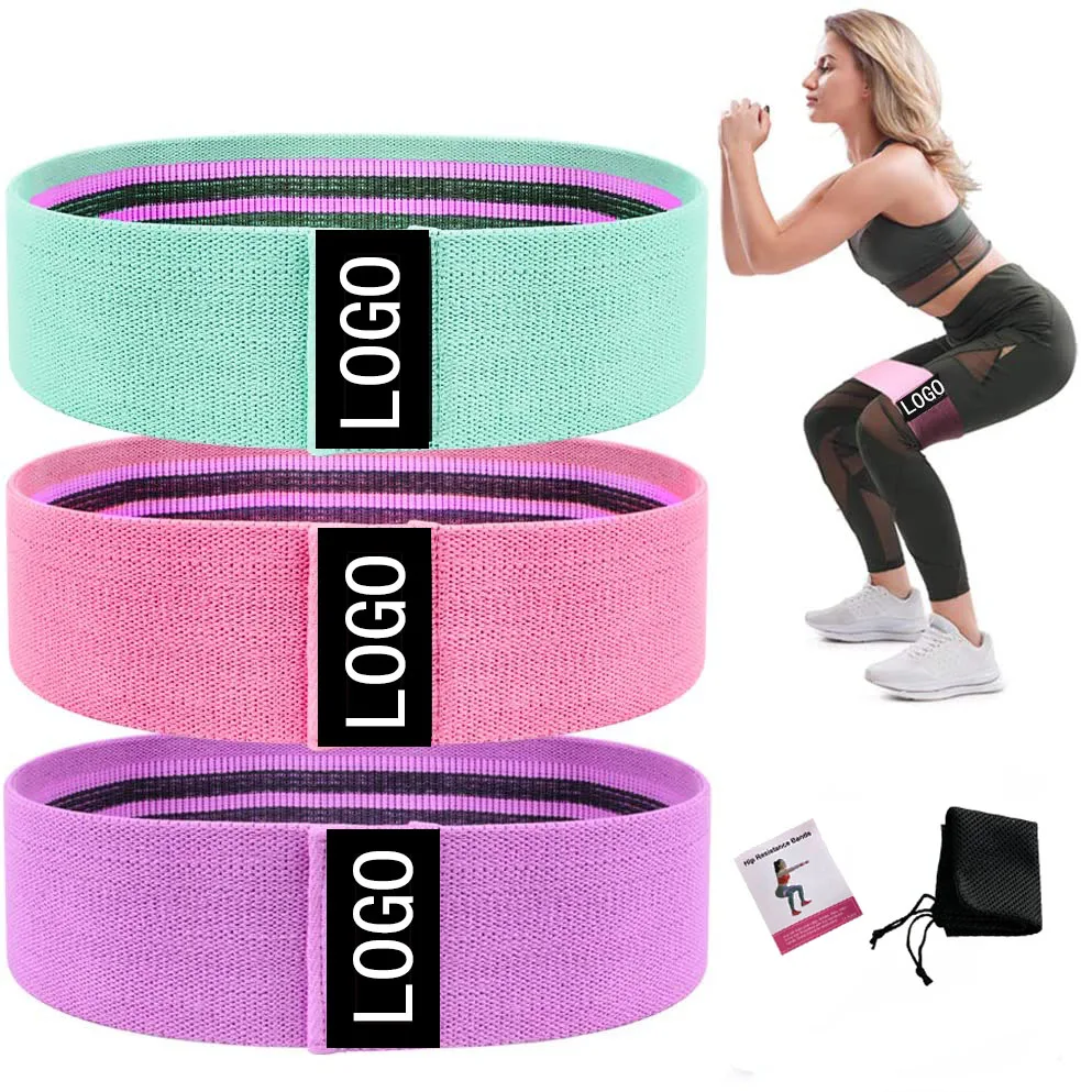 

Hip Band - Non Slip Fabric Resistance Bands for Women HT-026, Pink, green, purple yoga stretch band
