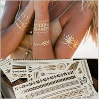 

Wholesale gold silver temporary metallic foil waterproof adhesive body jewelry tattoo sticker /tatoos