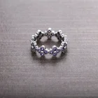 Brand Brand Design Rings Micro Insert Rhinestone Jewelry Women Detail Flower Gemstone Silver Ring