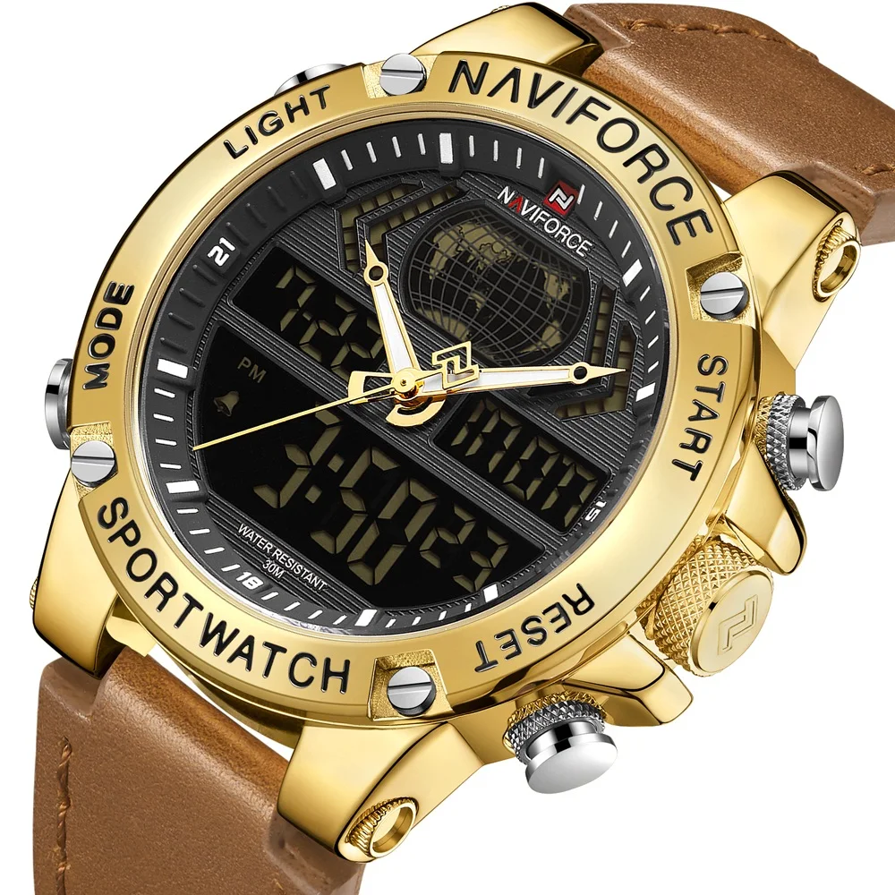 NAVIFORCE 9164 Men's Fashion Sport Watch Waterproof Quartz Watch Male Digital Analog LED Double display Clock Relogio Masculino, 5 colors
NAVIFORCE 9164 Men's Fashion Sport Watch Waterproof Quartz Watch Male Digital Analog LED Double display Clock Relogio Masculino, 5 colors