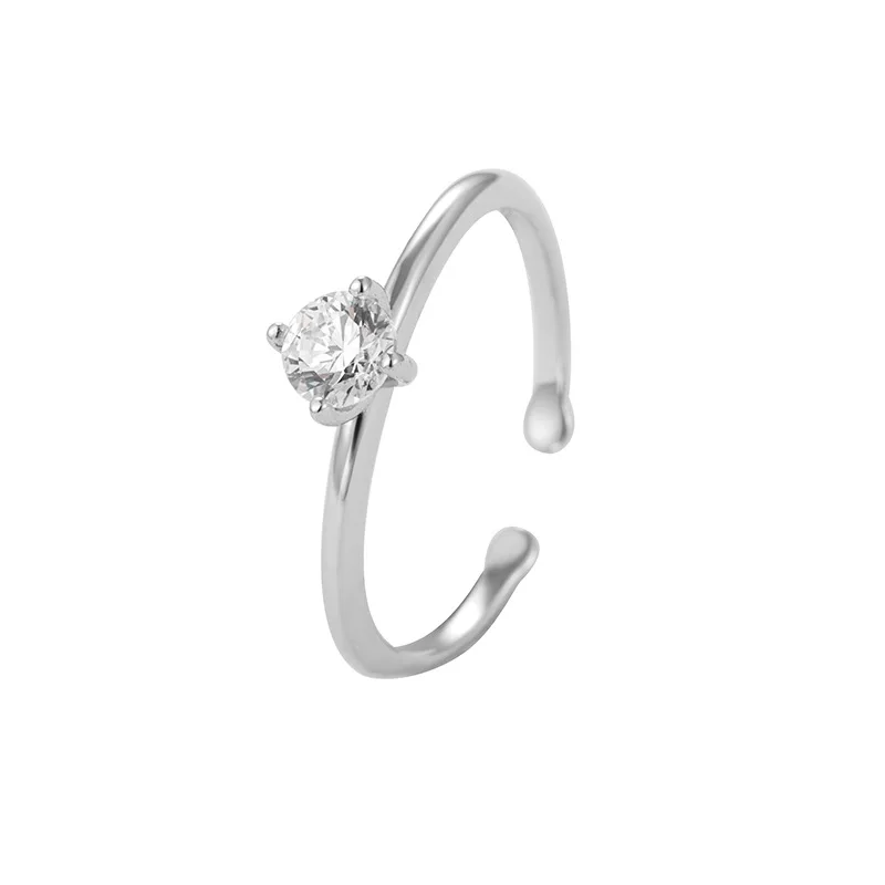Engagement Jewelry Sterling Silver Gemstone Open Ring Resizable 925 Silver Diamond Ring
Engagement Jewelry Sterling Silver Gemstone Open Ring Resizable 925 Silver Diamond Ring