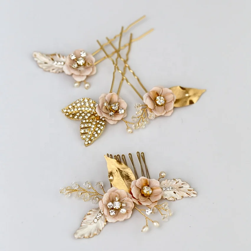 One set four pieces 3D flowers fancy leaves bridal wedding hair comb accessories jewelry, Gold, silver, rose gold
One set four pieces 3D flowers fancy leaves bridal wedding hair comb accessories jewelry, Gold, silver, rose gold