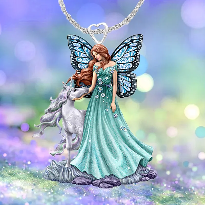 European and American Magic Elf Acrylic Pendant Engagement Wedding Accessories Unicorn Cartoon Lady Necklace
European and American Magic Elf Acrylic Pendant Engagement Wedding Accessories Unicorn Cartoon Lady Necklace