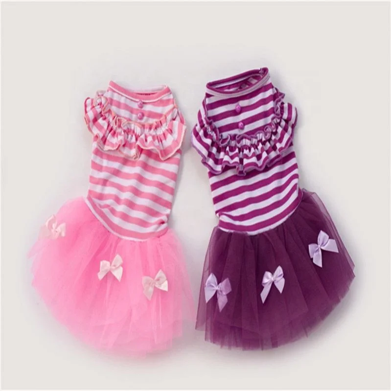 Large Size Teddy Dog Products Striped Dress Puppy Lace Clothing Jhsport, As show
Large Size Teddy Dog Products Striped Dress Puppy Lace Clothing Jhsport, As show