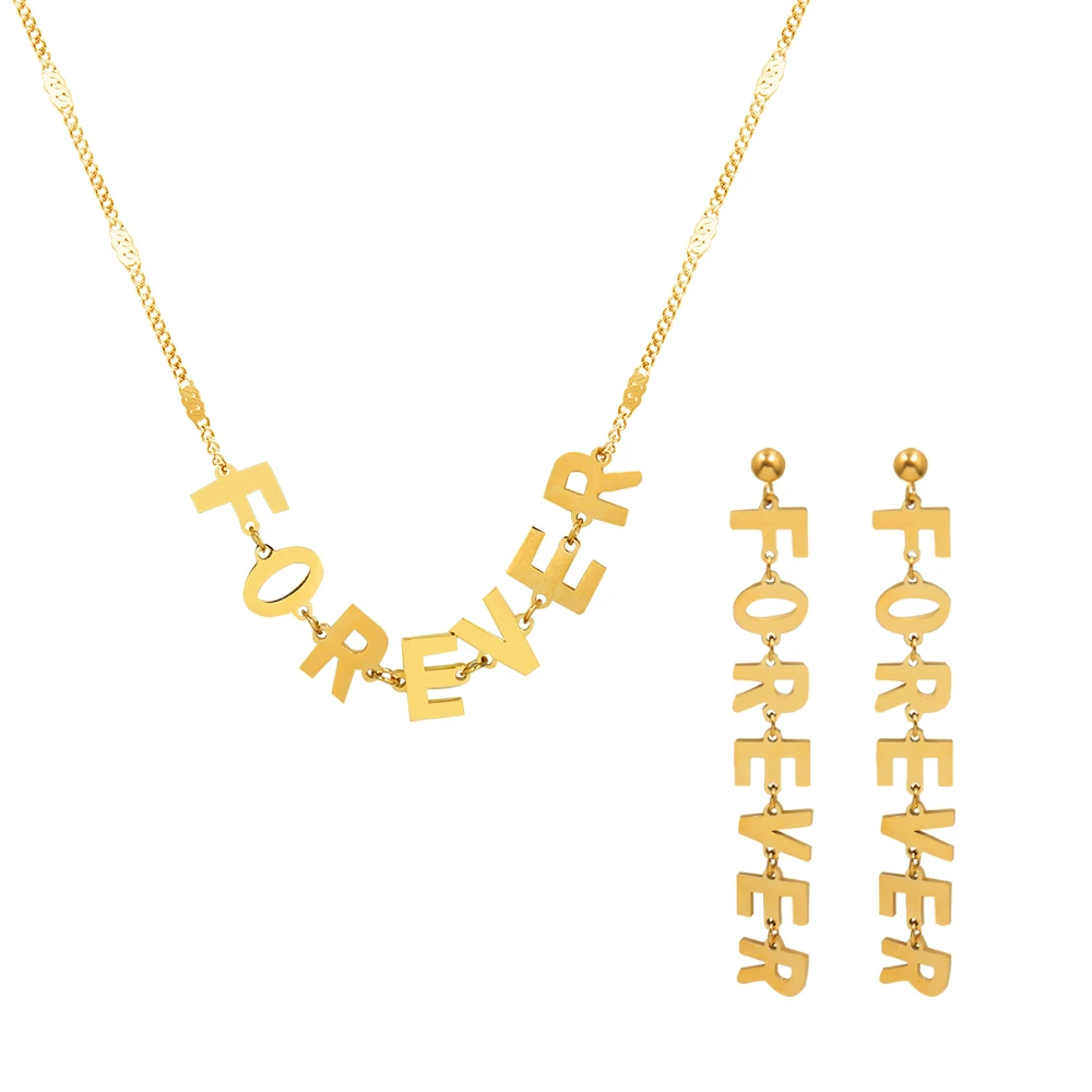 Personalized Versatile Fashion Letter Stud Necklace Set For Women In Titanium Steel Plated With 18 K Gold
Personalized Versatile Fashion Letter Stud Necklace Set For Women In Titanium Steel Plated With 18 K Gold