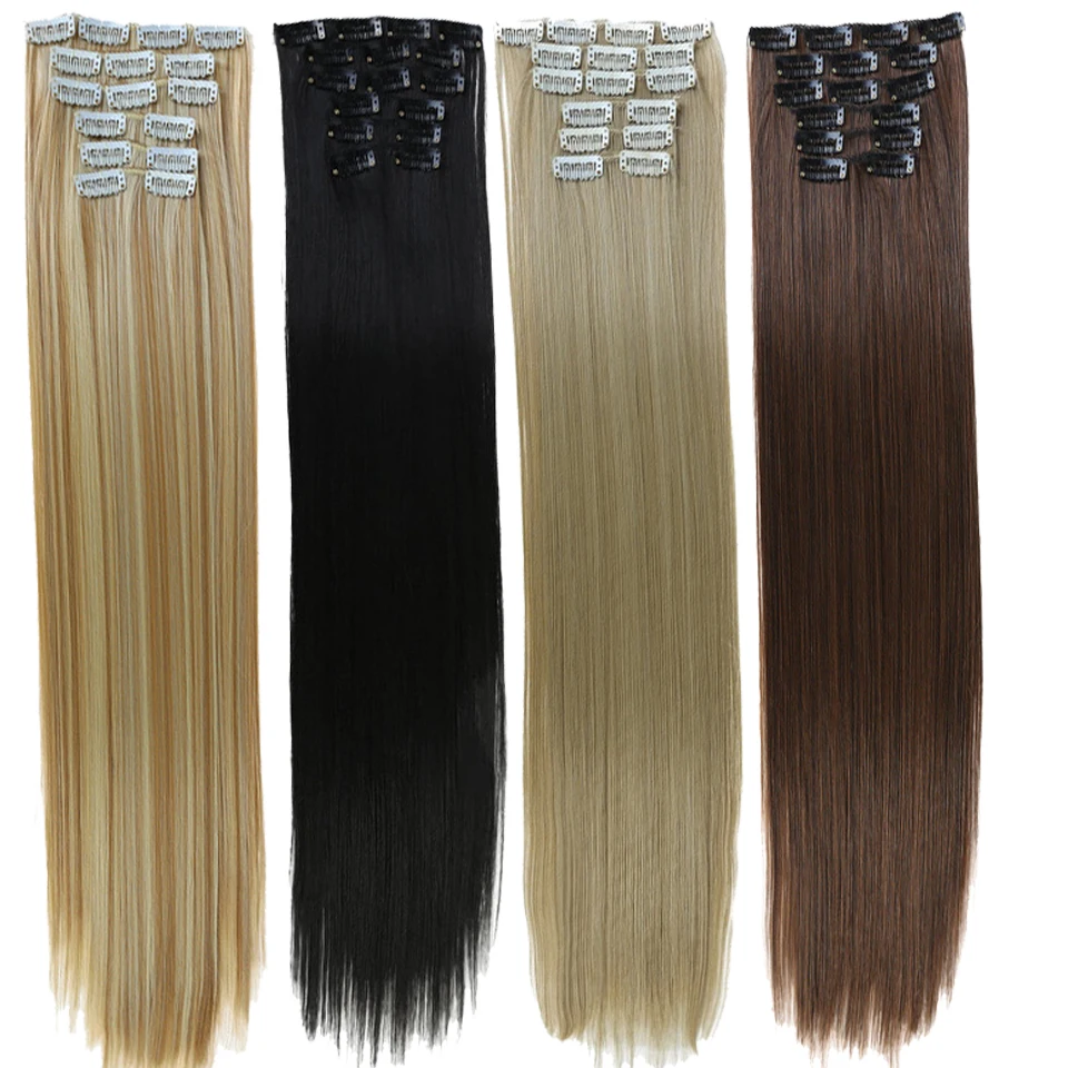 24Inchs 16 Clips in Extensions Long Straight Hairstyle Synthetic Blonde Black Hairpieces Heat Resistant False Hair
24Inchs 16 Clips in Extensions Long Straight Hairstyle Synthetic Blonde Black Hairpieces Heat Resistant False Hair