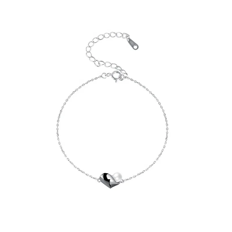 Heart-shaped Jewelry 4MM Pearl Jewellery 925 Sterling Silver Freshwater Pearl Bracelet, White
Heart-shaped Jewelry 4MM Pearl Jewellery 925 Sterling Silver Freshwater Pearl Bracelet, White