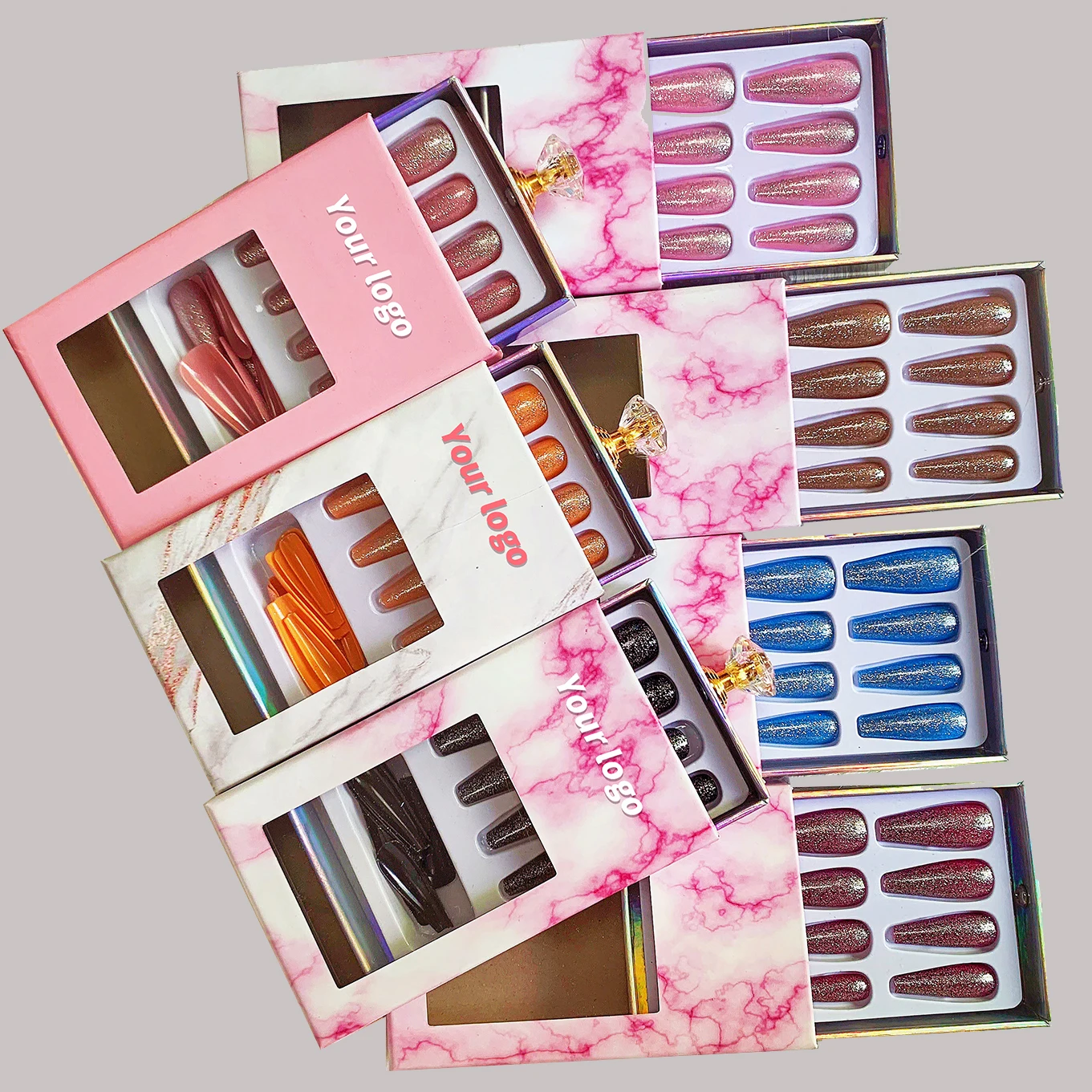 Luxury packaging custom design paper box handmade press on nails kit dongguan stick presson nails designed, Multi color
Luxury packaging custom design paper box handmade press on nails kit dongguan stick presson nails designed, Multi color