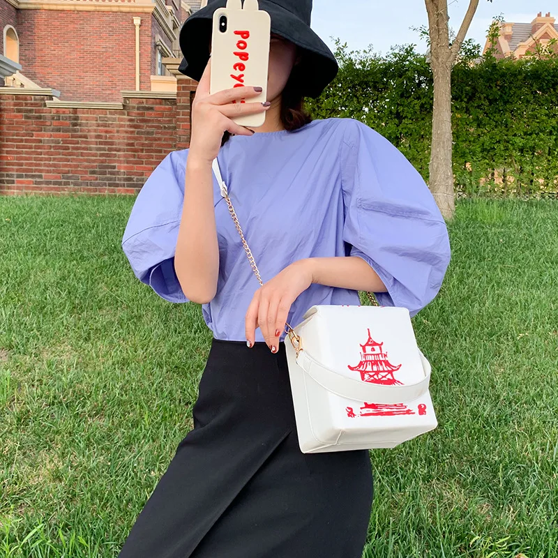 Women New Bucket Handbag fashion creative Chinese style pu chains messenger bag personality red iron tower printing shoulder bag, 11colors
Women New Bucket Handbag fashion creative Chinese style pu chains messenger bag personality red iron tower printing shoulder bag, 11colors