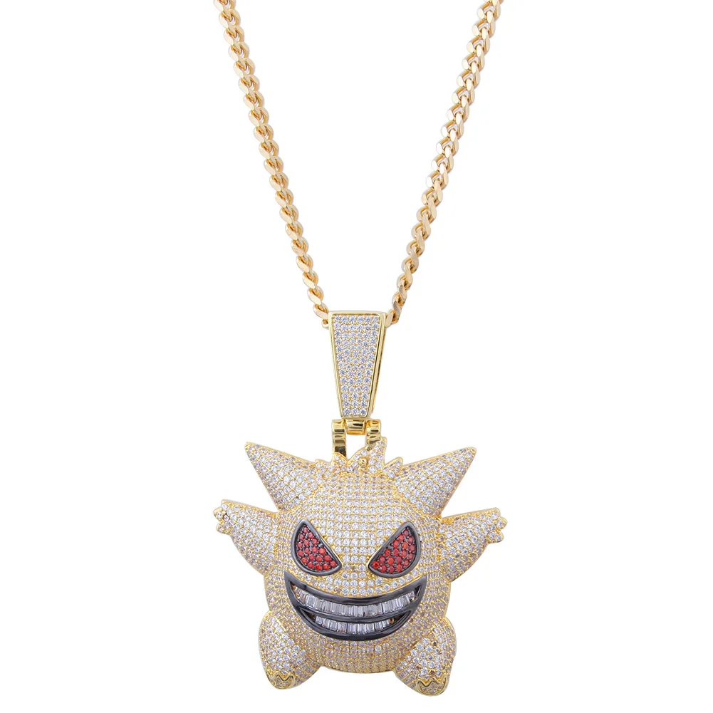 Hot selling large big size full inlaid Geng ghost zircon pendant anime pet trendy pendant necklace
Hot selling large big size full inlaid Geng ghost zircon pendant anime pet trendy pendant necklace