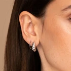 Fashion Silver Jewelry 925 Sterling Silver Dome Earrings 18K Gold Vermeil Croissant Dome Earrings Hoop