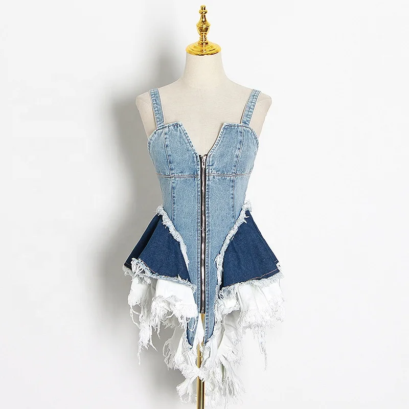 2021 Summer Fashion Hot Sale Jean Dresses Denim Women Sexy Stitching Zipper Irregular Sling Denim Dress, Blue
2021 Summer Fashion Hot Sale Jean Dresses Denim Women Sexy Stitching Zipper Irregular Sling Denim Dress, Blue