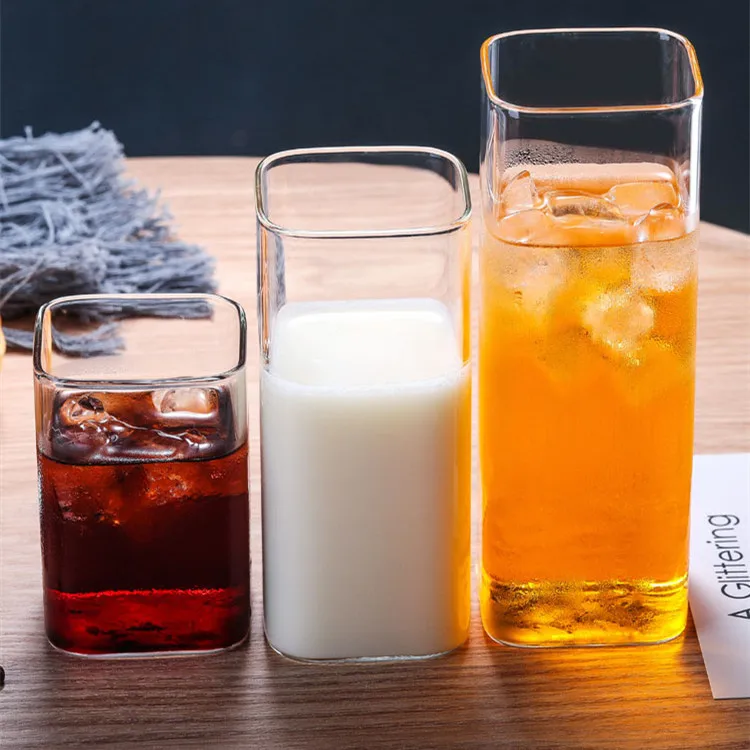 Customized household transparent high borosilicate glass square milk cup, Clear
Customized household transparent high borosilicate glass square milk cup, Clear