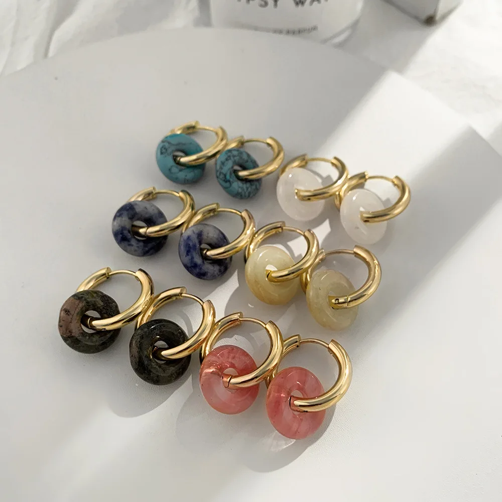 2023 Stainless Steel Jewelry Wholesale Unakite Turquoise Quartz Citrine Hoop Huggie Earrings Natural Stone
2023 Stainless Steel Jewelry Wholesale Unakite Turquoise Quartz Citrine Hoop Huggie Earrings Natural Stone