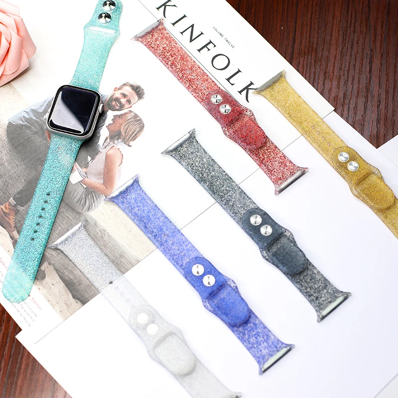 2021 Amazon Hottest Waterproof Silicone Transparent Glitter Watch Band For Apple Watch 6 SE strap, Glitter colors
2021 Amazon Hottest Waterproof Silicone Transparent Glitter Watch Band For Apple Watch 6 SE strap, Glitter colors