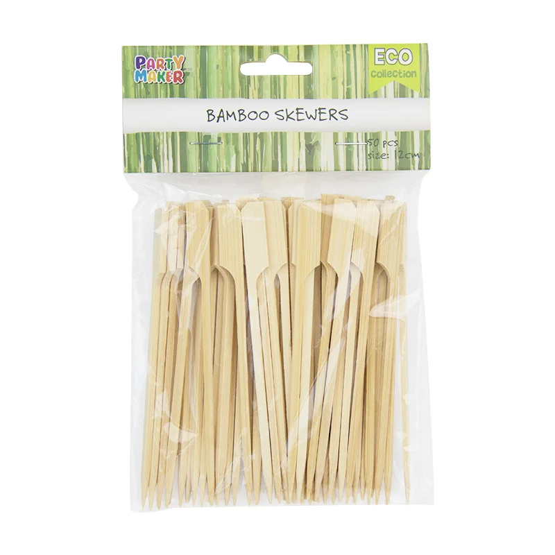 

50pcs/bag 4.7inch Natural Bamboo Skewer Sticks Wood Barbecue Kabob Skewers for Grill BBQ Kebab Roasting Fruit Picks 902163