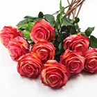 Single stem silk rose for home decoration artificial realistic rose wedding decoration high quality rose