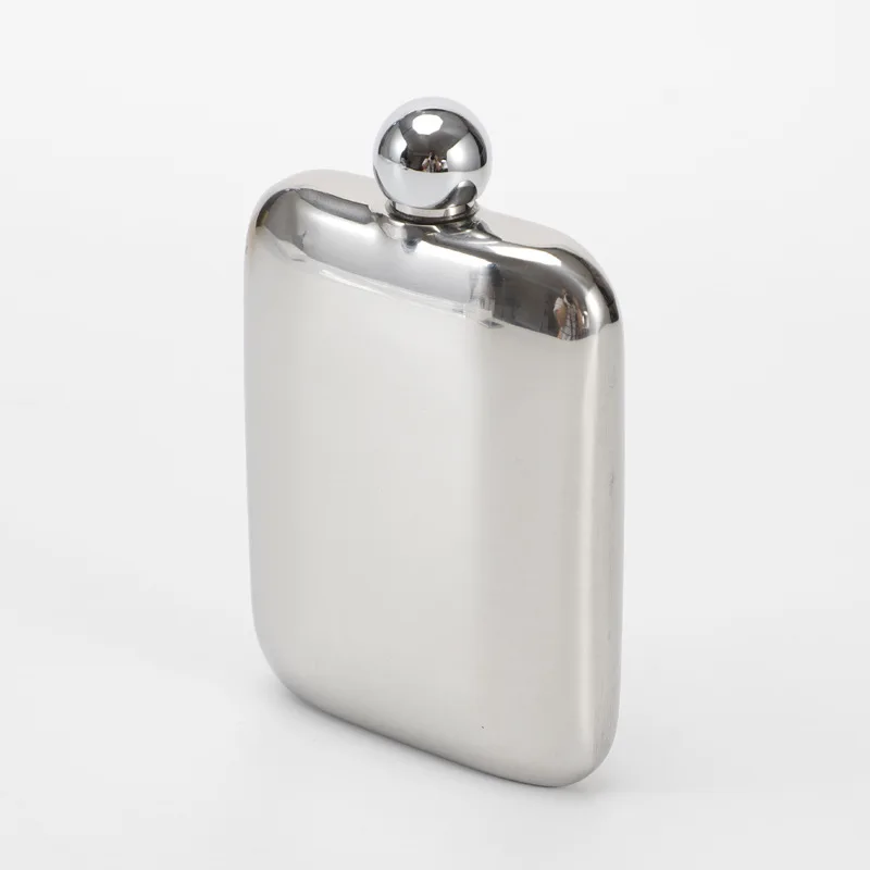 

LT191 Hot Selling 7oz Stainless Steel Alcohol Hip Flask Liquor Classic Style Whiskey Square Wine Bottle Flask, As picture