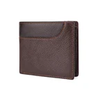 Hot Selling Wholesale Fashion Short Billfold RFID Small Genuine Cowhide Leather Mens Slim Wallet