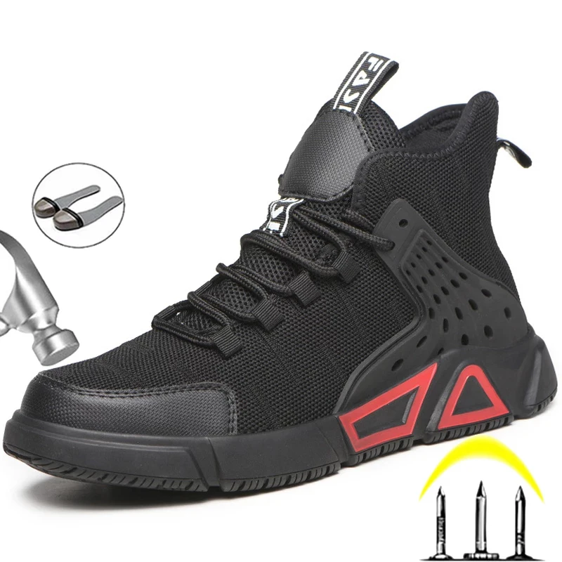 Safety Shoes Men Steel Toe Shoes Work Boots Anti-puncture Work Sneakers Shoes Lightweight Trainers, Red grey black
Safety Shoes Men Steel Toe Shoes Work Boots Anti-puncture Work Sneakers Shoes Lightweight Trainers, Red grey black