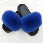 High-quality wear-resistant and soft EVA sole material Fox fur lady slippers