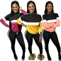 Sample women clothing two pieces set long sleeve stripe printed coat tracksuit jogger sport wear pants FM-P8442
Sample women clothing two pieces set long sleeve stripe printed coat tracksuit jogger sport wear pants FM-P8442