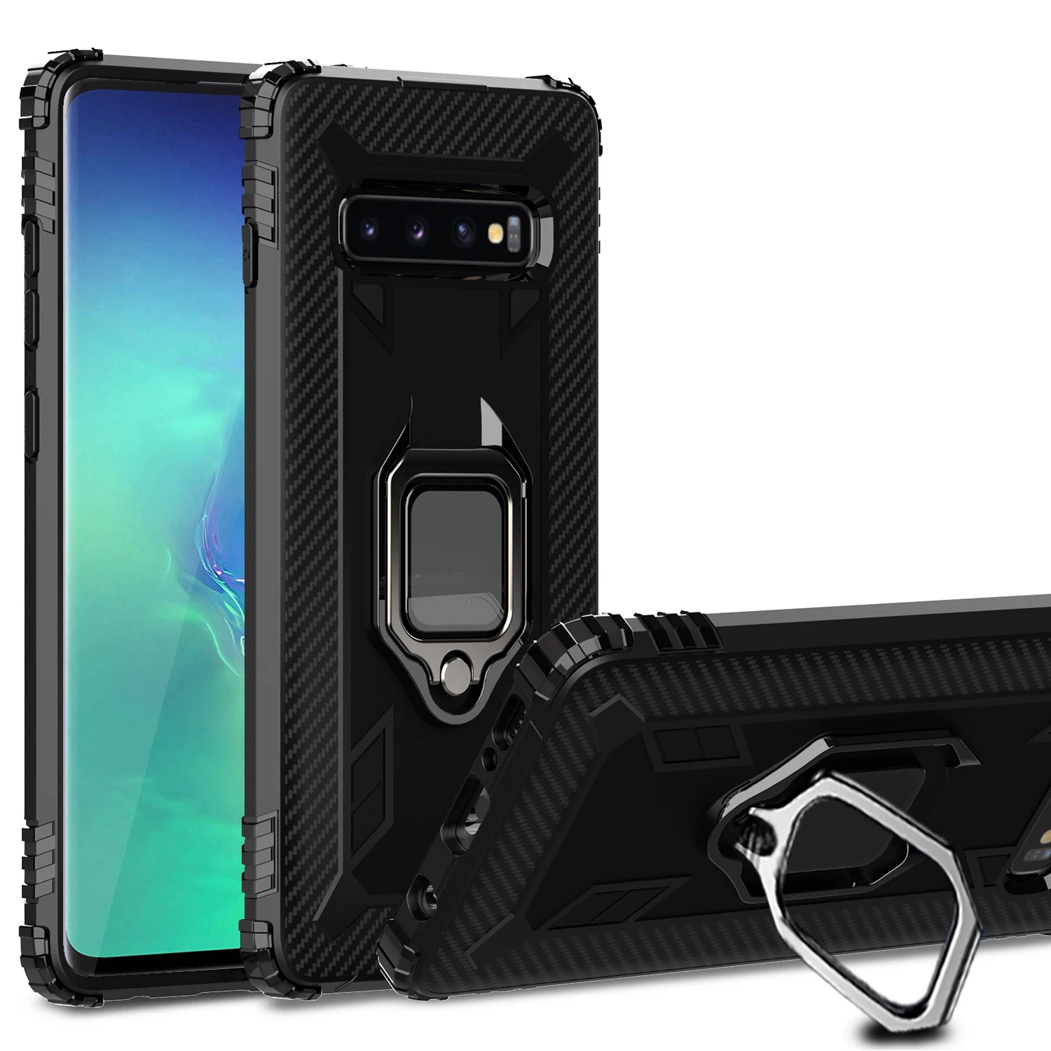 Magnetic Car with Ring carbon fiber Shockproof Cell Phone Case back cover for Samsung Galaxy S10 S10e S10 plus, Black blue red army green
Magnetic Car with Ring carbon fiber Shockproof Cell Phone Case back cover for Samsung Galaxy S10 S10e S10 plus, Black blue red army green