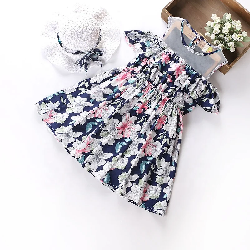 B60163A New summer wholesale girl's children's Korean print dress with hat, Light blue dark blue
B60163A New summer wholesale girl's children's Korean print dress with hat, Light blue dark blue