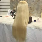 Blonde Human Hair Full Lace Hair Deep Wave Glueless Curly Ombre 613 Blonde
