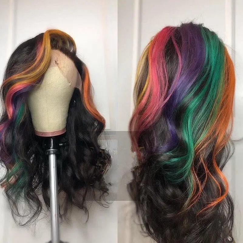 Customized Rainbow New Style Wig Ombre Lace Front Wig Long Wave Brazilian Hair Human Hair Wigs With Baby Hair
Customized Rainbow New Style Wig Ombre Lace Front Wig Long Wave Brazilian Hair Human Hair Wigs With Baby Hair