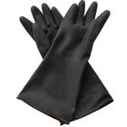 140g35CM extra long cuff oven glove industrial black rubber glove working construction safety rubber hand big glove