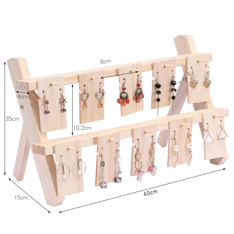 Earring Jewelry Holder Card Wooden Jewelry Holder Shelf Display Earring Rack, Natural
Earring Jewelry Holder Card Wooden Jewelry Holder Shelf Display Earring Rack, Natural