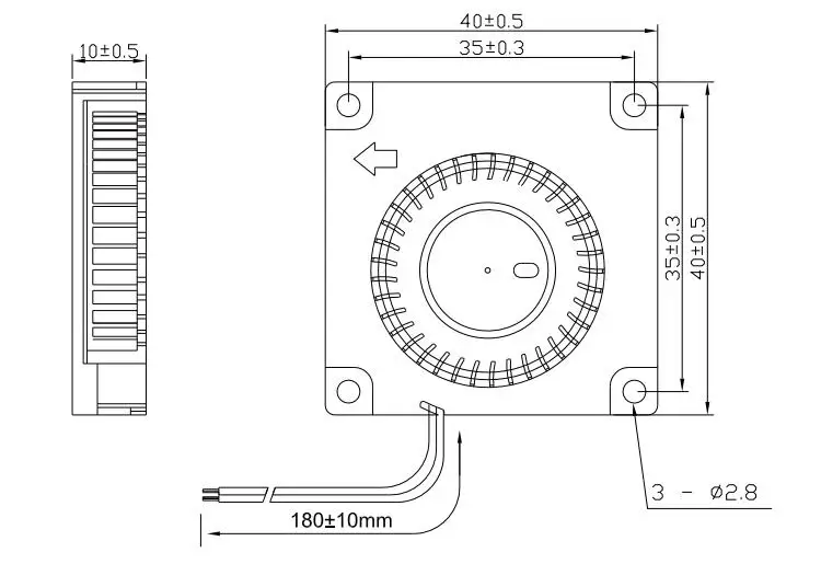 Centrifugal Fan, 40mm, 4010, 40*40*10mm, 5v - detail 6