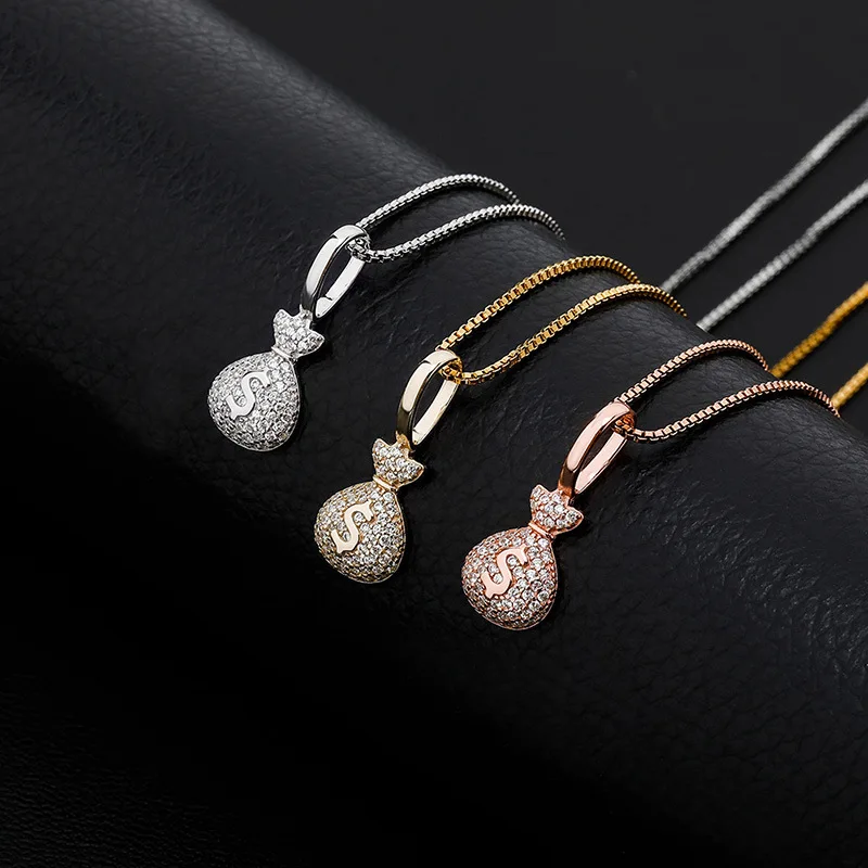 Hip Hop Jewelry Gift For Women 925 Sterling Silver MONEY BAG Pendant With Box Chain Iced Out Cubic Zirconia Pendant, Multi color
Hip Hop Jewelry Gift For Women 925 Sterling Silver MONEY BAG Pendant With Box Chain Iced Out Cubic Zirconia Pendant, Multi color