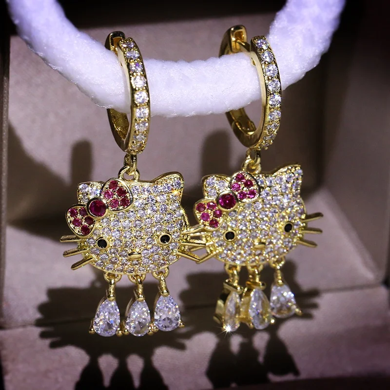 New Luxury Cute Gold / White gold Cat Earrings Good Cube Zircon Party Prom Friends Gifts for women Jewelry Fashion Jewelry, Customized color
New Luxury Cute Gold / White gold Cat Earrings Good Cube Zircon Party Prom Friends Gifts for women Jewelry Fashion Jewelry, Customized color