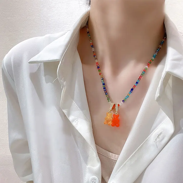 SC Hot Selling Street Snap Hottie Y2K Necklace Boho Colorful Beaded Necklace Lovely Candy Colors Resin Bear Pendant Necklace
SC Hot Selling Street Snap Hottie Y2K Necklace Boho Colorful Beaded Necklace Lovely Candy Colors Resin Bear Pendant Necklace